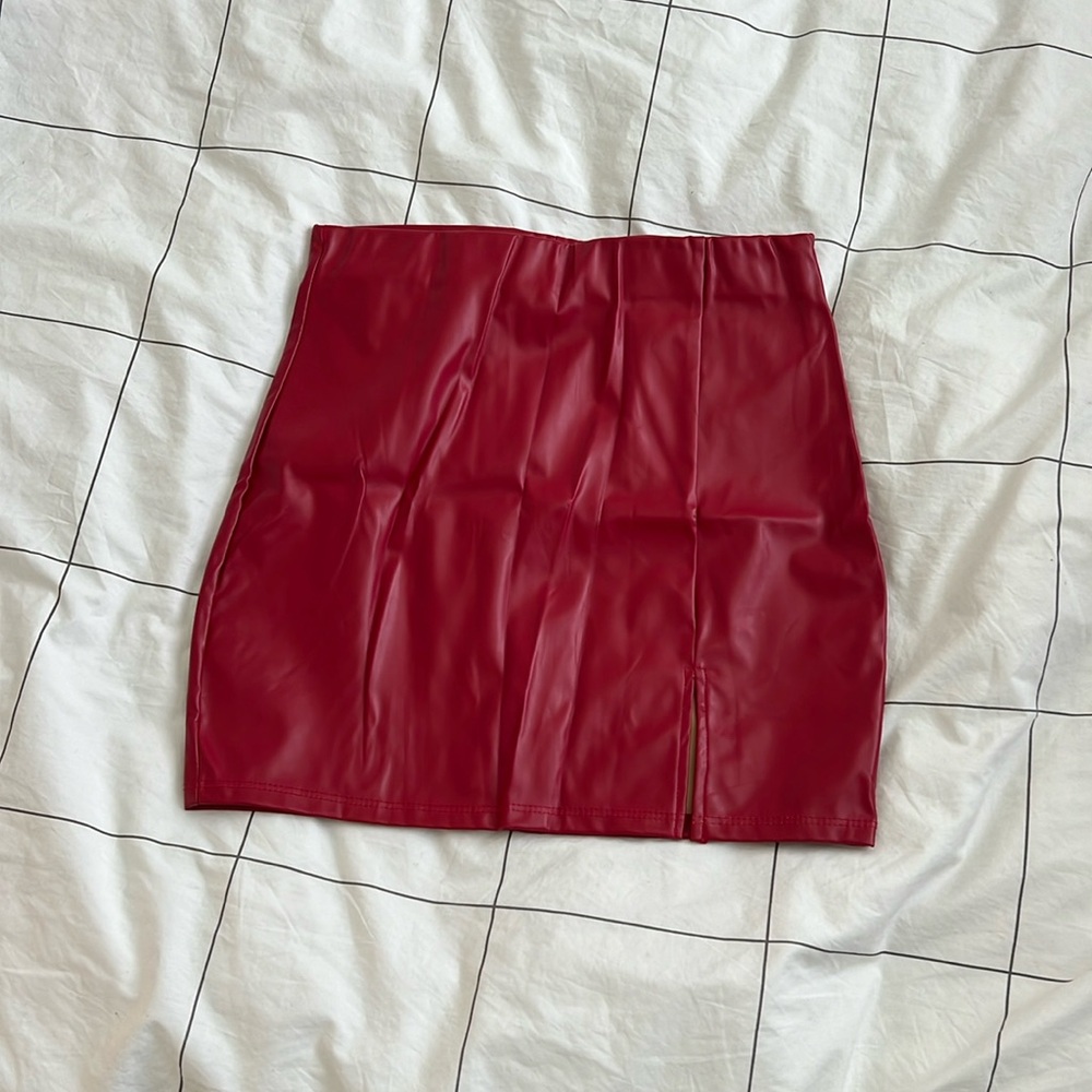 Faux leather skirt